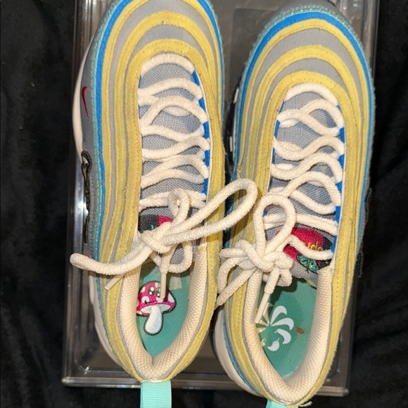 Nike Air Max 97 Blue Yellow Sneakers with Iconic Design - Picture 6 of 11